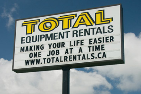 Total Rentals Sign